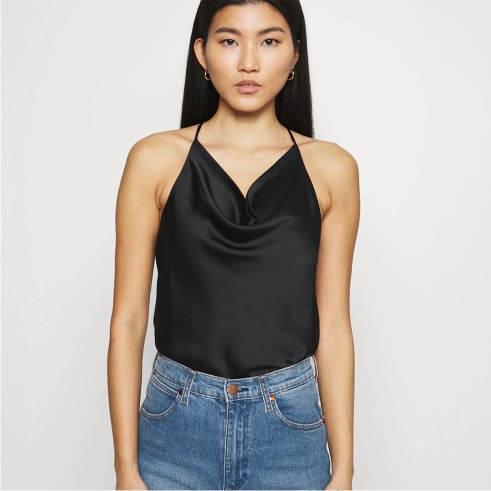 Abercrombie and Fitch satin Cowell neck bodysuit